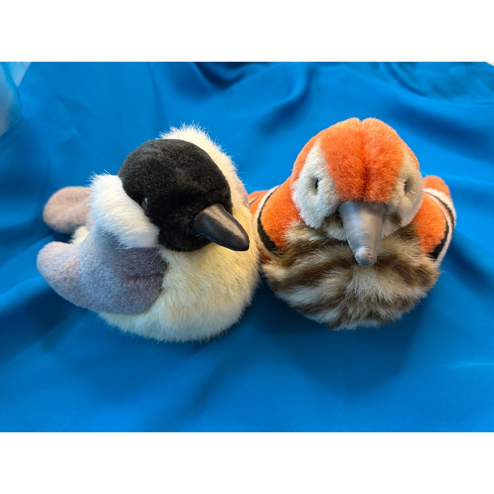 K&M International Bird Plush Set Chickadee Varied Thrush Realistic Stuffed Toy